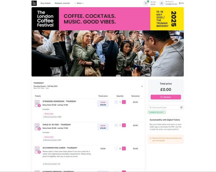 Ticketauswahl — Standard
