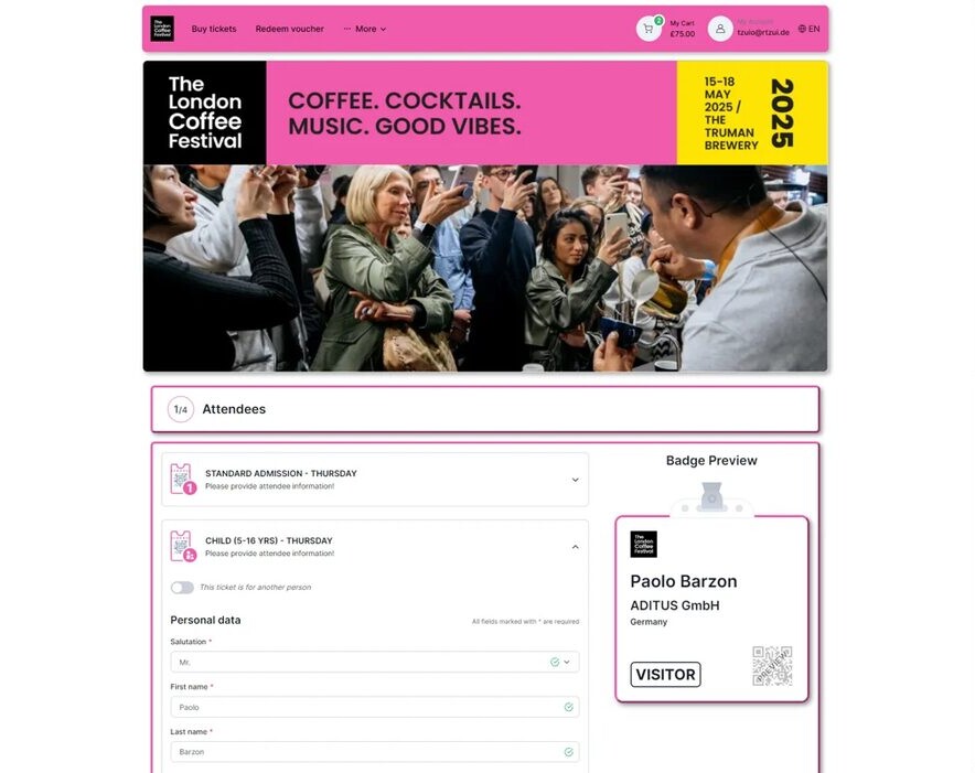 Registrierung — Mit CSS gestaltet